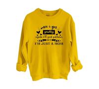 Sweatshirts For Women Once I Get Pretty Again I'll Post Pictures But I’M Just A Mom Crewneck Long Sleeve Ladies Sweatshirt Trendy Fall Winter Comfy Causal (Yellow, S) Christmas Sweatshirt For Women Uk