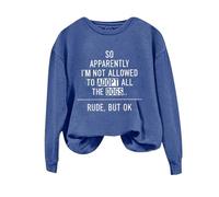 Sweatshirts For Women So Apparently I'm Not Allowed To Adopt All Dogs Long Sleeve Crewneck Ladies Sweatshirt Trendy Winter Fall Pullover Causal Comfy (Blue, XXL) Womens Rain Jacket