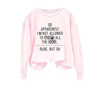 Sweatshirts For Women So Apparently I'm Not Allowed To Adopt All Dogs Long Sleeve Crewneck Ladies Sweatshirt Trendy Winter Fall Pullover Causal Comfy (Pink, M) Womens Denim Jackets