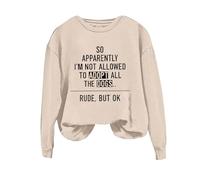 Sweatshirts For Women So Apparently I'm Not Allowed To Adopt All Dogs Long Sleeve Crewneck Ladies Sweatshirt Trendy Winter Fall Pullover Causal Comfy (Beige, S) Women Coats