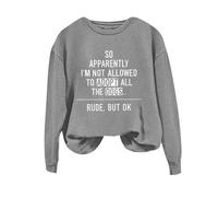 Sweatshirts For Women So Apparently I'm Not Allowed To Adopt All Dogs Long Sleeve Crewneck Ladies Sweatshirt Trendy Winter Fall Pullover Causal Comfy (Grey, XXL) Wool Coat Women