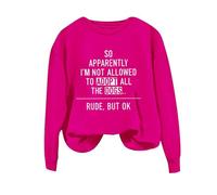 Sweatshirts For Women So Apparently I'm Not Allowed To Adopt All Dogs Long Sleeve Crewneck Ladies Sweatshirt Trendy Winter Fall Pullover Causal Comfy (Hot Pink, L) Women Fleece Jacket