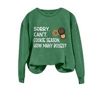 Sweatshirts For Women Sorry Can't Cookie Season How Many Boxes Long Sleeve Crewneck Ladies Sweatshirt Winter Trendy Fall Comfy Pullover Causal (Green, M) Womens Waterproof Jacket