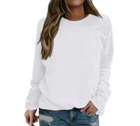 Sweatshirts for Women UK Basic Oversized Sweatshirt Fashion Jumpers for Women UK Crewneck Long Sleeve Tops Ladies Sweatshirts Without Hood Causal Pullover Tops for Leggings(B White,XL)