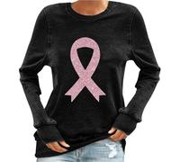 Sweatshirts for Women UK Breast Cancer Shirts Casual Long Sleeve Tops Crewneck Loose Fit Pullover Dressy Tshirts Breast Cancer Awareness Sweatshirt Elegant Comfy Tunic Blouse