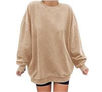 Sweatshirts for Women UK Casual Oversized Long Sleeve Pullover Crewneck Comfy Classic Jumpers Fall Winter Dressy Solid Color Sweatshirt Elegant Basic Pullovers Tops