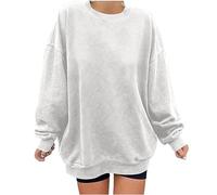Sweatshirts for Women UK Casual Oversized Long Sleeve Pullover Crewneck Comfy Classic Jumpers Fall Winter Dressy Solid Color Sweatshirt Elegant Basic Pullovers Tops