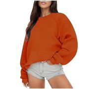 Sweatshirts for Women UK Crewneck Long Sleeves Pullovers Tops with Front Pocket Ladies Jumpers Plain Sweatshirts for Women Comfortable Sweater Ladies Fleece Top Winter Autumn Clothes Teen Girls