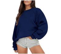 Sweatshirts for Women UK Crewneck Long Sleeves Pullovers Tops with Front Pocket Ladies Jumpers Plain Sweatshirts for Women Comfortable Sweater Ladies Fleece Top Winter Autumn Clothes Teen Girls
