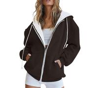 Sweatshirts For Women Uk Full Zip - Essentials Hoodie Oversized Plain Colour Jackets Basic Long Sleeves Outerwear Fashion Trendy Clothes Loose Fit Baggy Coat Soft Stretchy Tops Casual Tracksuit