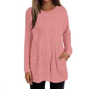 Sweatshirts For Women Uk Long Sleeve Tops Women Lightweight Jumpers Ladies Sweatshirts With Pockets Pink Size 22-24