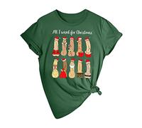 Sweatshirts for Women UK Mens Womens Christmas Shirt Santa Shirt Dirty Christmas Funny Christmas Tee Gift for Christmas Secret Santa Gift Matching Tshirts Summer Women Shirts Army Green