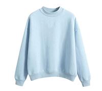 Sweatshirts for Women UK O Neck Long Sleeves Pullovers Tops Plain Womens Hoodie Oversized Lightweight Hoodie Fleece Autumn Clothes Jumpers Comfy Basic Coat Blue