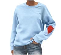 Sweatshirts for Women UK Oversized Lightweight Jumpers Fleece Lined Comfort Pullover Sweater Ladies Crewneck Sweatshirt Hearts Print Long Sleeve Tops Fall Sweaters Cozy Loose Tunics for Office Daily