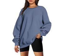 Sweatshirts for Women UK Oversized Sweatshirt Crewneck Long Sleeve Shirts Pullover Workout Solid Color Loose Soft Shirts Cute y2k Jumpers Tops Winter Clothes Size 8-22