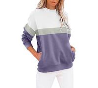 Sweatshirts for Women UK Soft Lightweight Crewneck Long Sleeves Pullover Tops Casual Comfortable Oversized Plain Swearshirt with Pockets Ladies Fashion Sweaters Fall Winter Jumpers Top