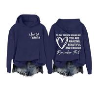 sweatshirts for women uk You Are Enough Hoodie Hoodies Dear Person Behind Me Kindness Graphic Sweatshirts Positive Mental Health Awareness Inspirational Print Pullover Hoody Tracksuit Top Leisure Wear