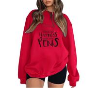 Sweatshirts For Women You Can't Say Happines Without Saying Penis Crewneck Loose Fit Graphic Ladies Sweatshirt Comfy Pullover Fall Winter Causal Trendy (Red, L) Ladies Waterproof Jacket