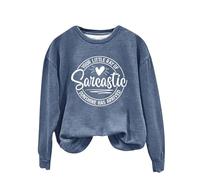 Sweatshirts For Women Your Little Ray Of Sarcastic Sunshine Has Arrived Plus Size Crewneck Long Sleeve Ladies Sweatshirt Fall Pullover Winter Trendy Comfy Causal (Navy, 4XL) Black Leather Jacket Women