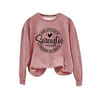 Sweatshirts For Women Your Little Ray Of Sarcastic Sunshine Has Arrived Plus Size Crewneck Long Sleeve Ladies Sweatshirt Fall Pullover Winter Trendy Comfy Causal (Pink, 4XL) Ladies Jackets Size 18