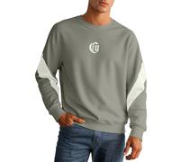 Sweatshirts Men's Spring Loose Casual Style Long Sleeve Colour Block Crew Neck Sweatshirt Casual Cardigan Men, Army Green, 7XL