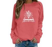 Sweatshirts Sweatshirt Women Sorry Im Booked Flower Graphic Long Sleeve Shirts Book Lover School Librarian Pullover Tops (Watermelon Red, XL)