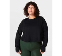 Sweaty Betty After Class Cotton Blend Crop Sweatshirt Black