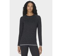 Sweaty Betty Animal Print Crew Neck Base Layer Top Black Mix