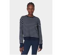 Sweaty Betty Women's After Class Crop Sweatshirt - Navy White Stripe - XS - Blue