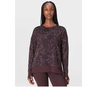 Sweaty Betty Women's After Class Longline Sweatshirt - Brown Wild Leopard Print - Size: Small