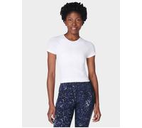 Sweaty Betty Women's Athlete Crop Seamless Gym T-Shirt - White - Size: Medium