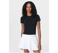 Sweaty Betty Women's Athlete Crop Seamless Workout T-Shirt - Black - Size: Large