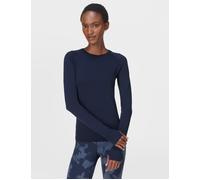 Sweaty Betty Women's Athlete Seamless Workout Long Sleeve Top - Navy Blue - Size: XL