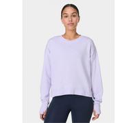 Sweaty Betty Womens Heather Purple After Class Crop Sweatshirt
