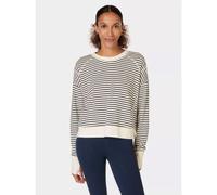 Sweaty Betty Womens Lily White Stripe After Class Crop Sweatshirt