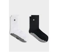 Sweaty Betty Women's Pilates Crew Gripper Sock 2 Pack - White/Black - Size: 2-5