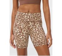 Sweaty Betty Women's Power 6" Cycling Shorts - Beige Ink Leopard Print - Size: Medium