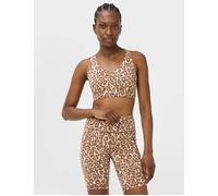Sweaty Betty Women's Power Pulse Sports Bra - Beige Ink Leopard Print - Size: Medium