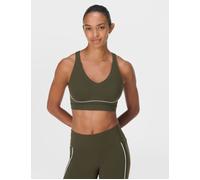 Sweaty Betty Women's Power Pulse Sports Bra - Nori Green/White - Size: Small