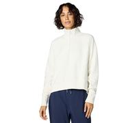 Sweaty Betty womens Revive Lounge Ribbed Half Zip Pullover Sweatshirt, Lily White, S
