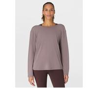 Sweaty Betty Women's Soft Flow Strappy Back Boxy Long Sleeve Top - Grounded Brown - Size: XS
