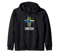 SWEDEN Bold Brush Stroke Flag Zip Hoodie