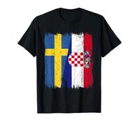 Sweden Croatia Half Flag Proud Swedish Croatian Roots T-Shirt