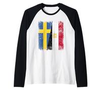Sweden Egypt Half Flag Swedish Egyptian Heritage Raglan Baseball Tee