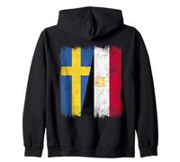 Sweden Egypt Half Flag Swedish Egyptian Heritage Zip Hoodie