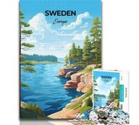 Sweden Europe Adult Jigsaw Puzzles 2000 Pieces,Challenging Game And Family Play for Is Ideal As A Gift for The Whole Family 70x100cm