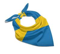 Sweden Flag Bandanas Square Silk Head Scarf Lightweight Wrap Neck Handkerchief Neckerchief Gift 25"x25"