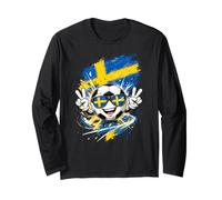 Sweden Flag Kids Swedish Cartoon Long Sleeve T-Shirt