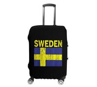 Sweden Flag Luggage Cover Washable Suitcase Protector Anti-Scratch Suitcase Covers Fits 18-32 Inch M
