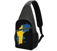 Sweden Flag Map Cute Small Sling Crossbody Backpack Travel Chest Bag Casual Daypack for Hiking Running
